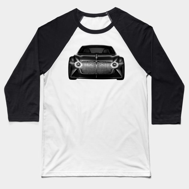 Bentley EXP 100 GT (2019)  Cars Form Black Design Baseball T-Shirt by WildenRoseDesign1